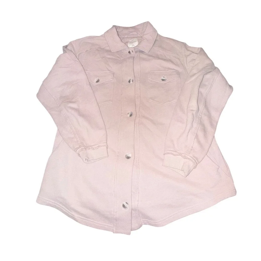 Gentle Fawn Women Pink Knit Button Down Shacket Shirt‎ Jacket Size M Collared